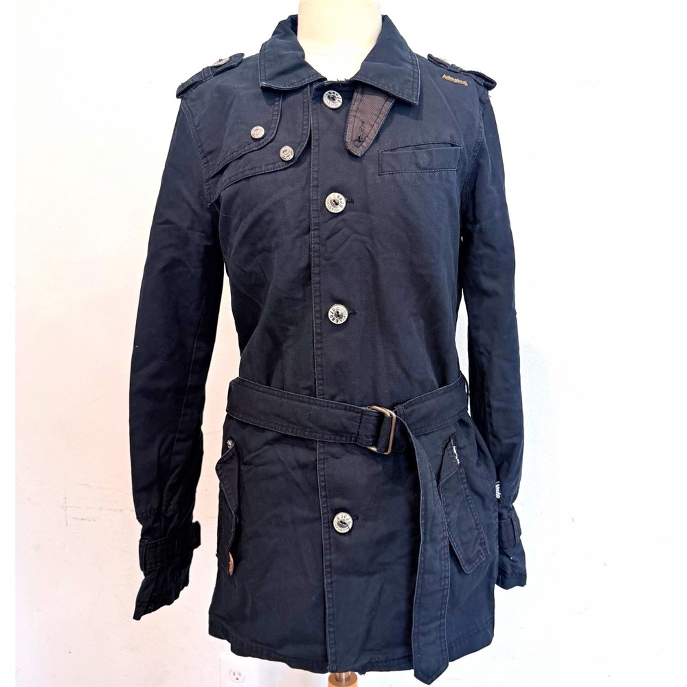 Vintage Khujo Utility Parka Jacket Women M Black Grunge y2k Germany street wear